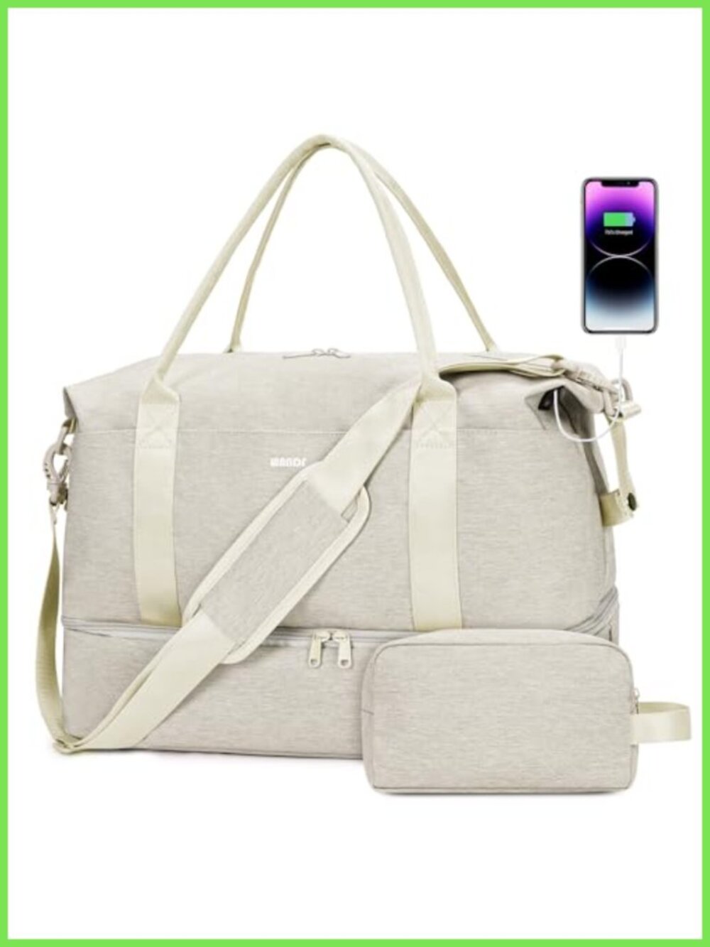 WANDF Personal Item Travel Bag 30L Carry On Weekender Duffel